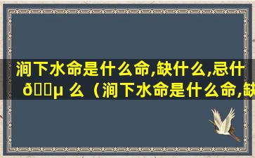 涧下水命是什么命,缺什么,忌什 🌵 么（涧下水命是什么命,缺什么,忌什么）